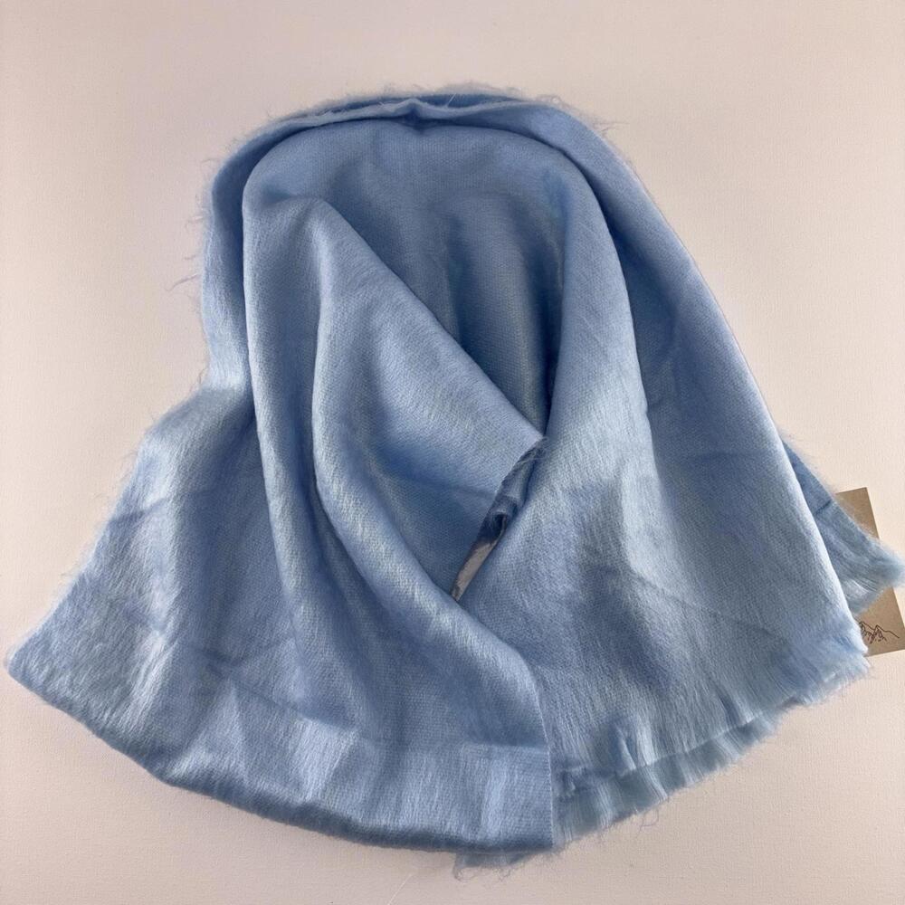 Sky Blue Pokoloko Alpaca Blend Scarf Soft Quiet Luxury Minimalist Artisanal